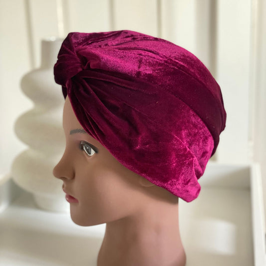VELVET TURBAN CHEMO CAP