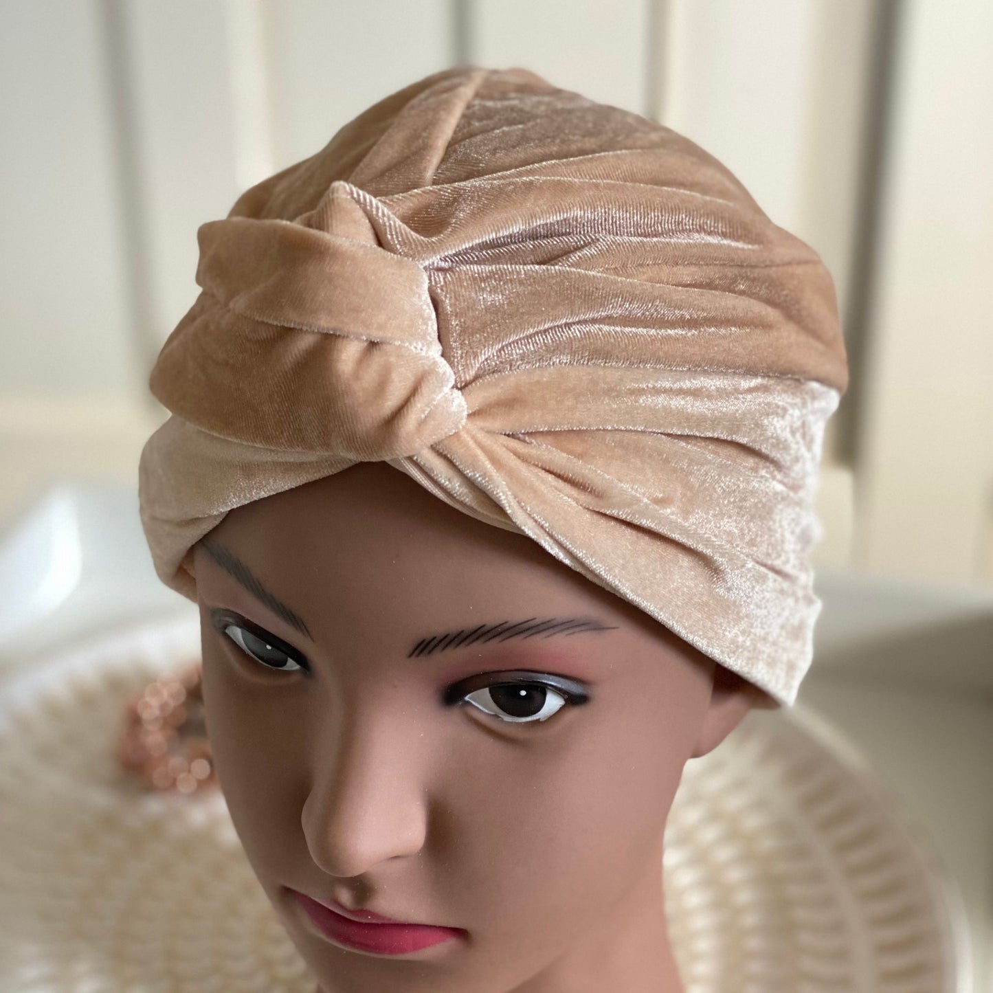 VELVET TURBAN HEAD COVERING