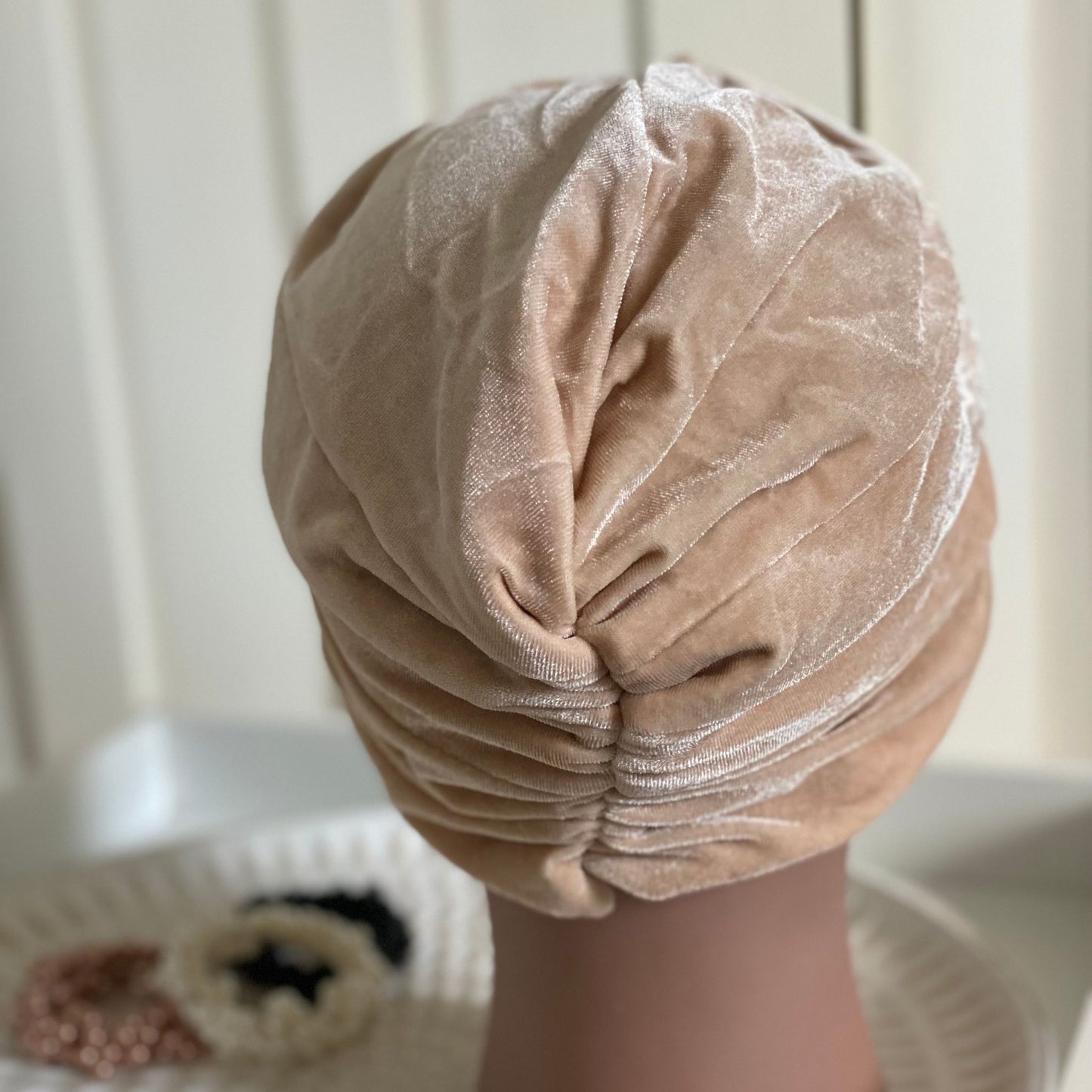 VELVET TURBAN HEAD COVERING