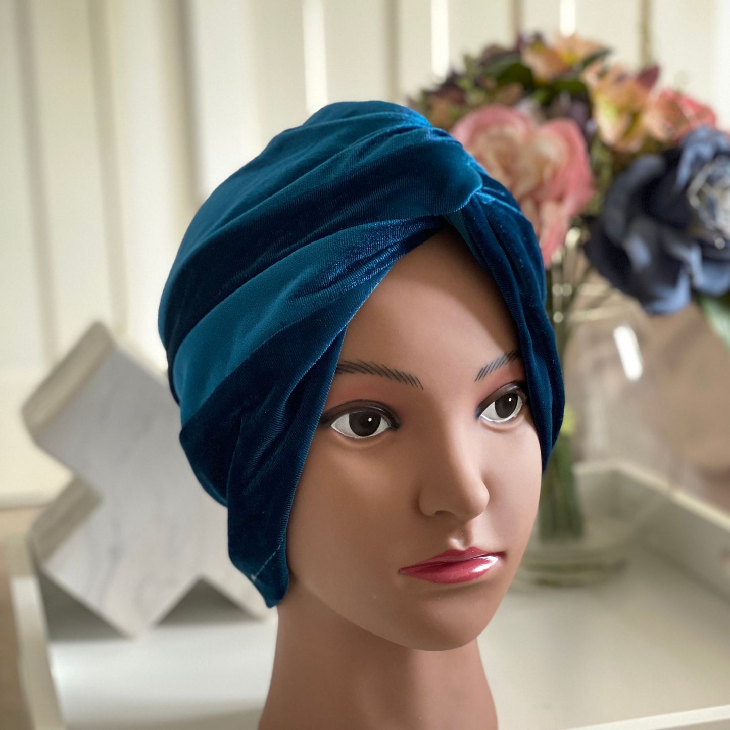 VELVET TURBAN HEAD COVERING