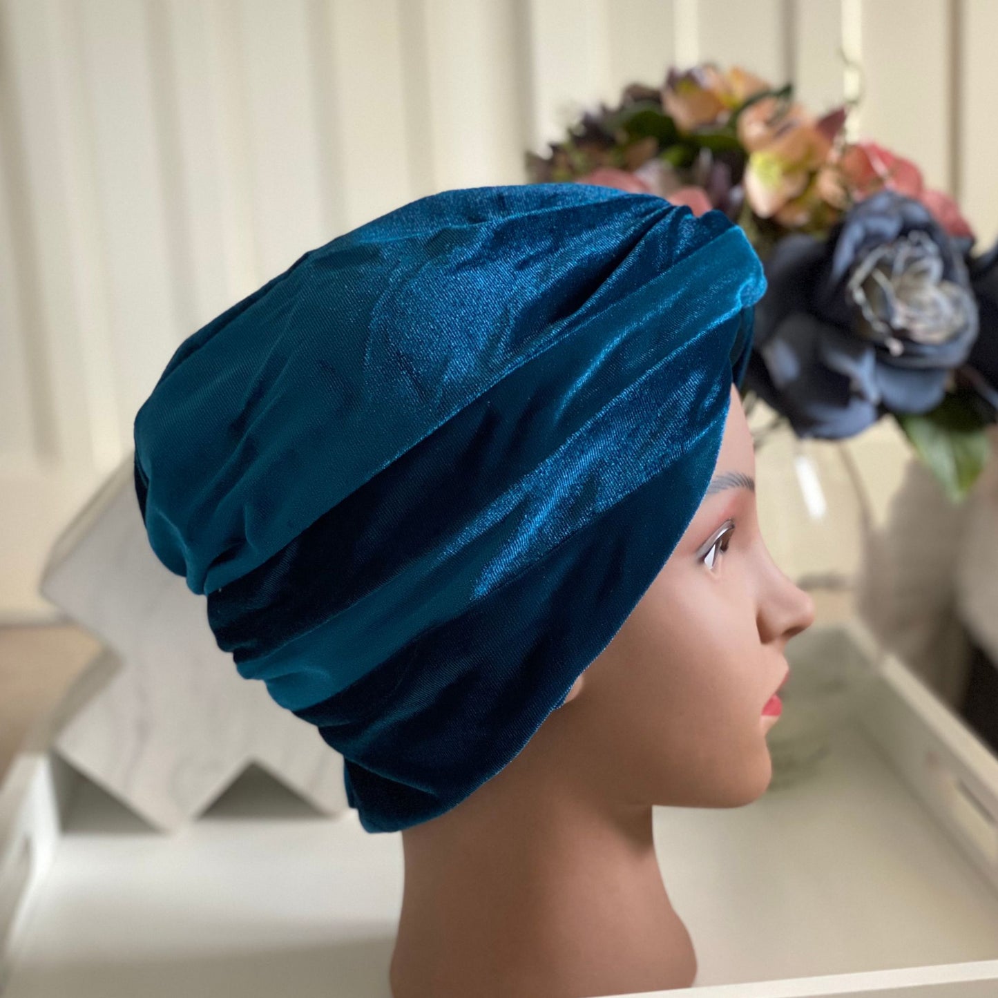VELVET TURBAN HEAD COVERING