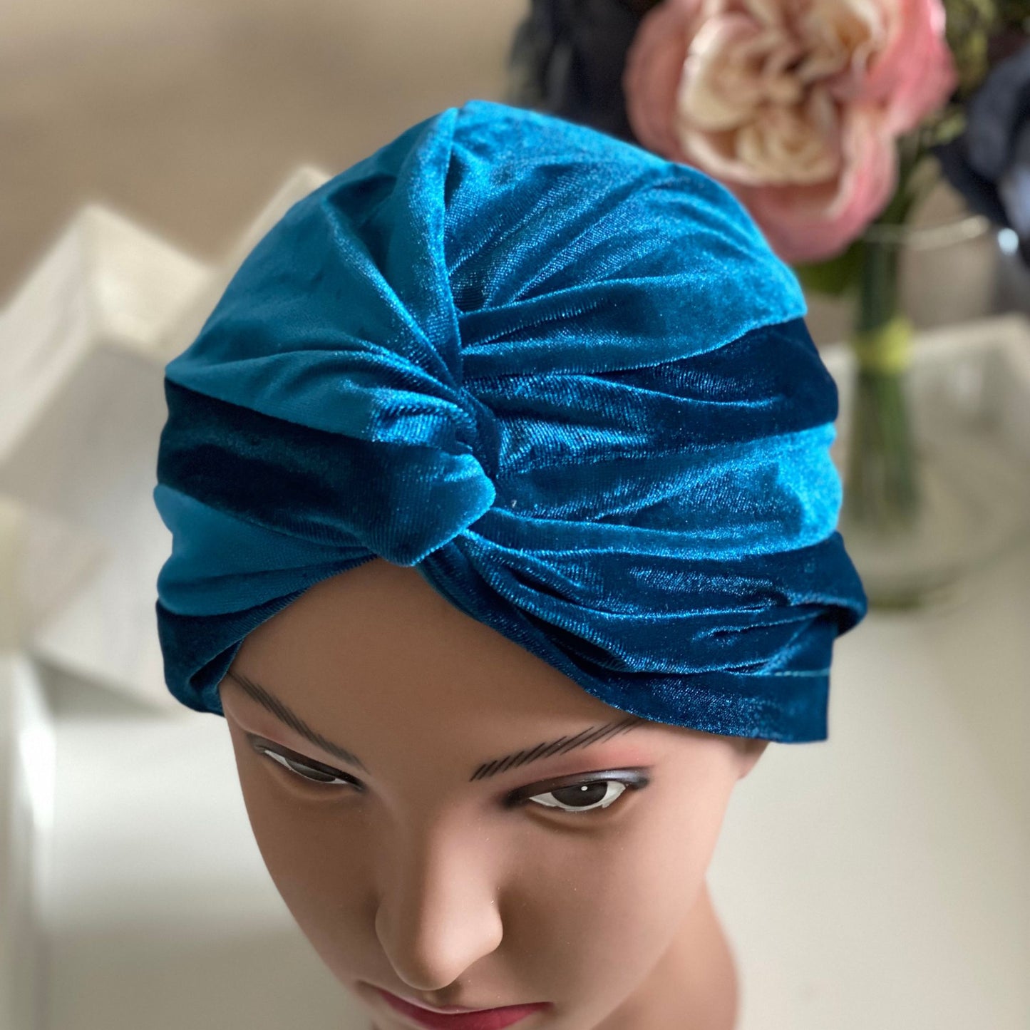 VELVET TURBAN HEAD COVERING