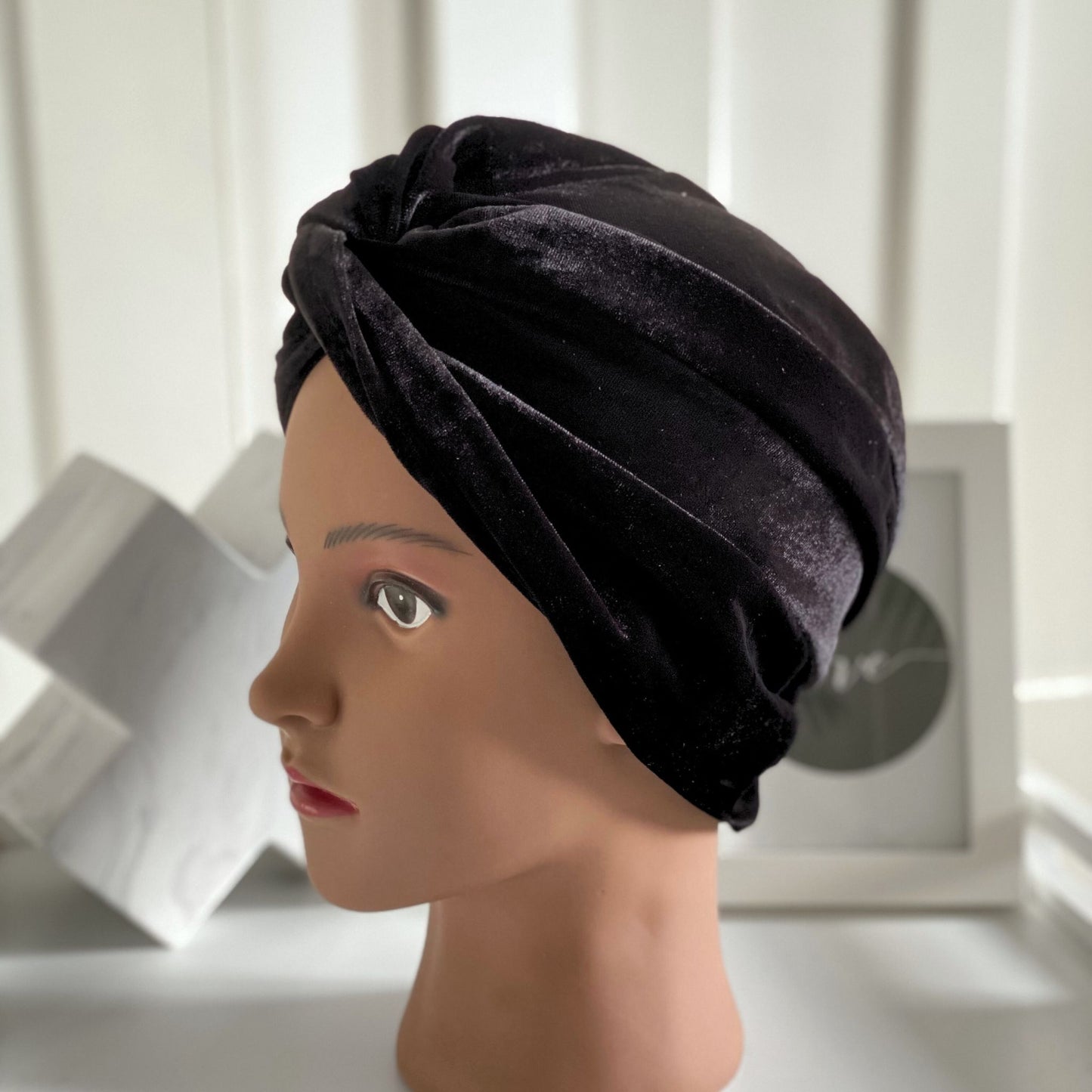 VELVET TURBAN HEAD COVERING