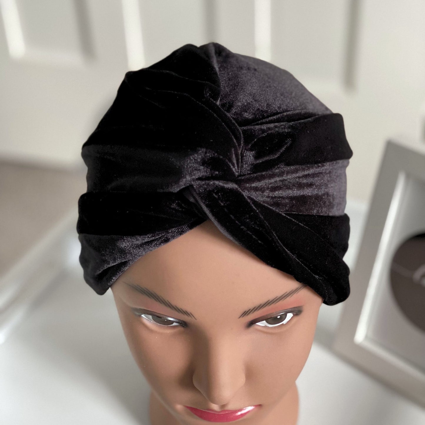 VELVET TURBAN HEAD COVERING