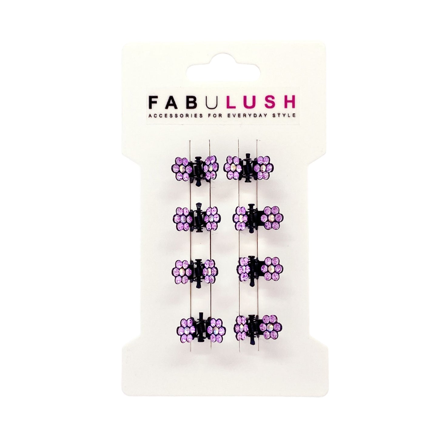MINI RHINESTONE CLAW CLIPS 8PK