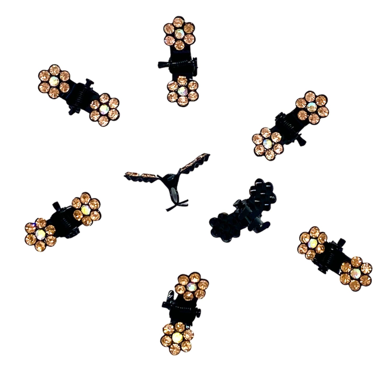 MINI RHINESTONE CLAW CLIPS 8PK