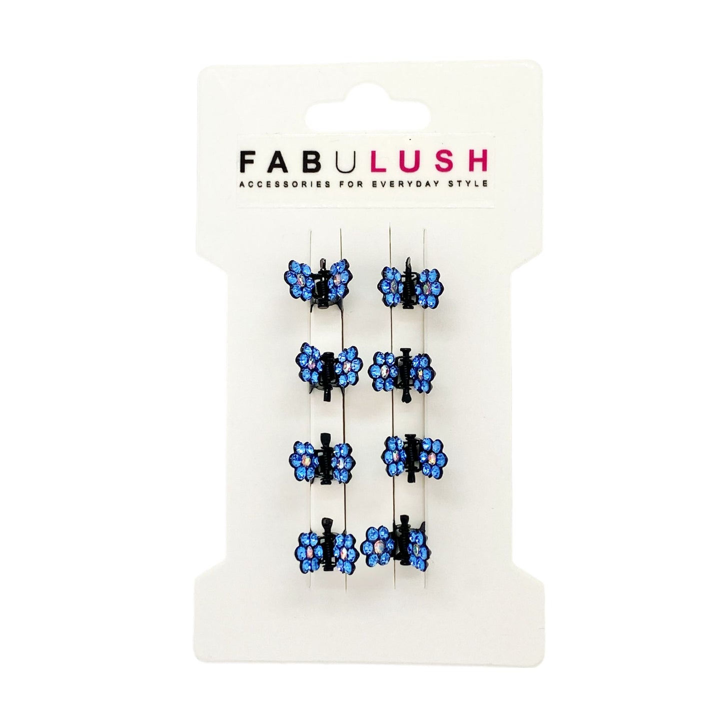 MINI RHINESTONE CLAW CLIPS 8PK