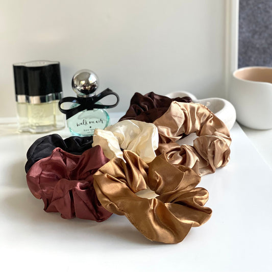 SILKY SATIN SCRUNCHIES 2PK