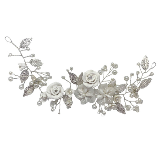 FLOWER & PEARL HAIR PIECE