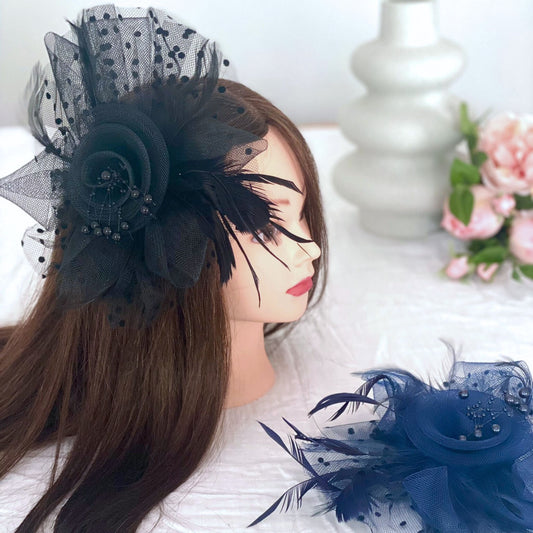 POLKA DOT VEIL FASCINATOR