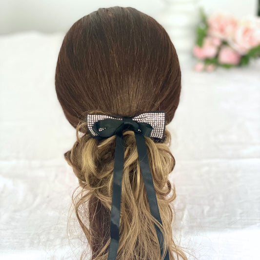 SCRUNCHIE RHINESTONE BOW