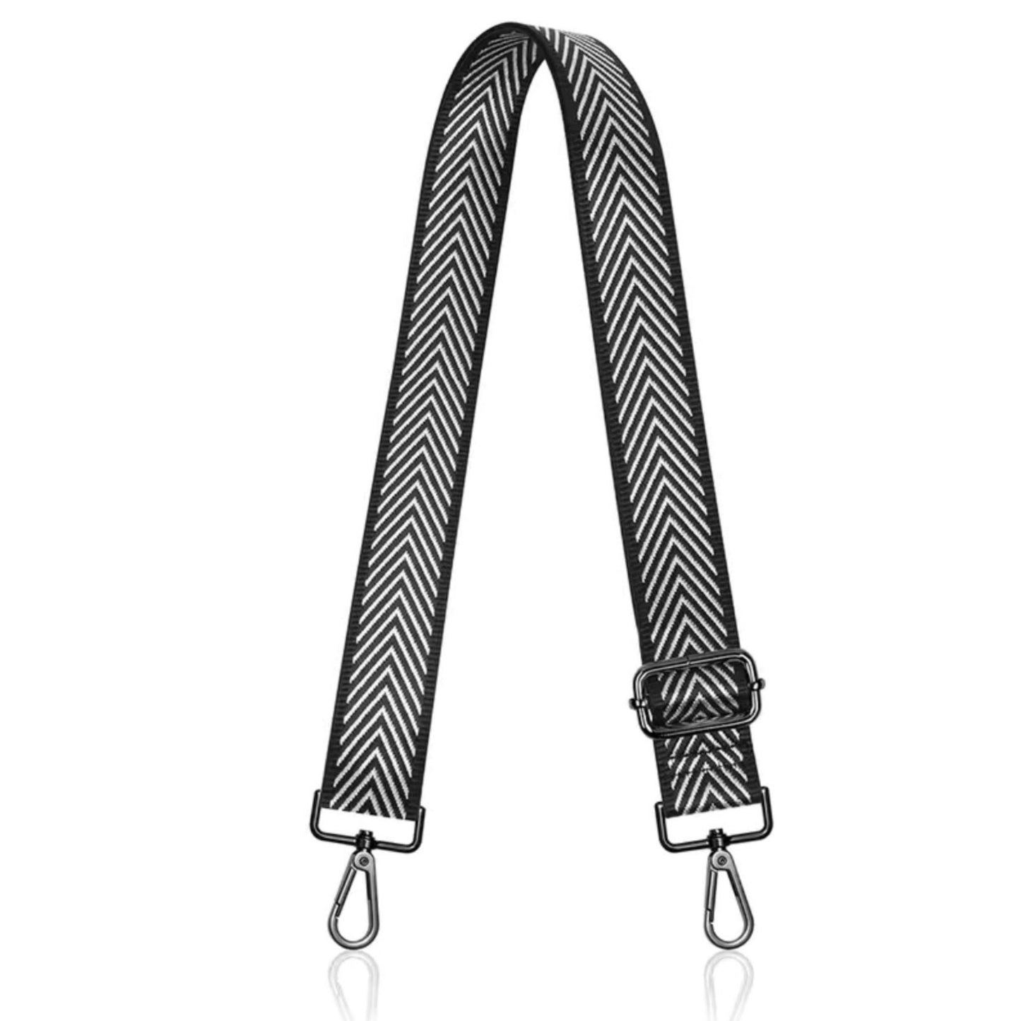 HANDBAG STRAP BLACK CHEVRON 1.45M