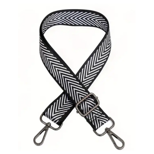 HANDBAG STRAP BLACK CHEVRON 1.45M
