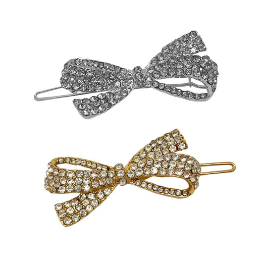 RHINESTONE BOW CLIPS