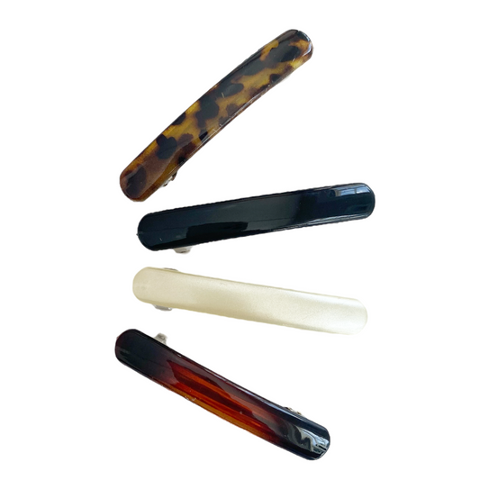 SIMPLE BARRETTE HAIR CLIPS 4PK