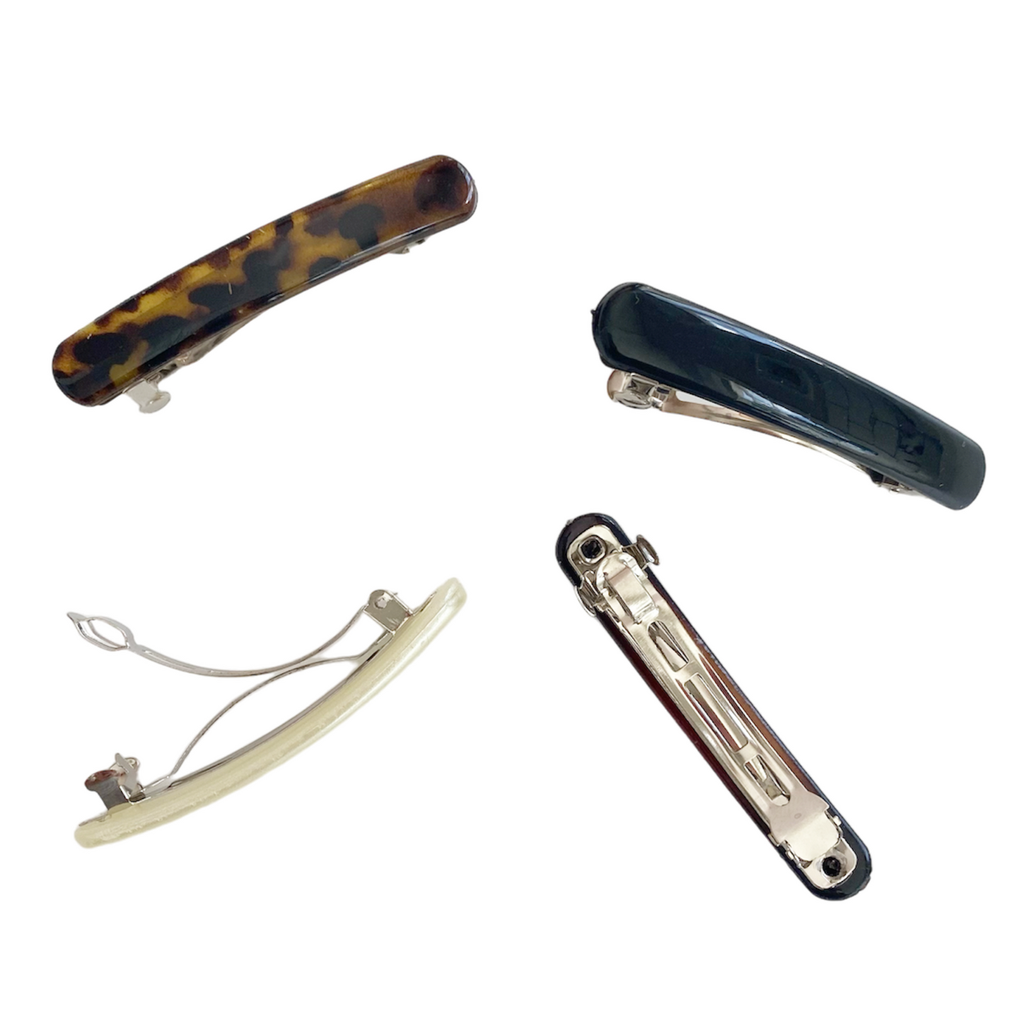 SIMPLE BARRETTE HAIR CLIPS 4PK