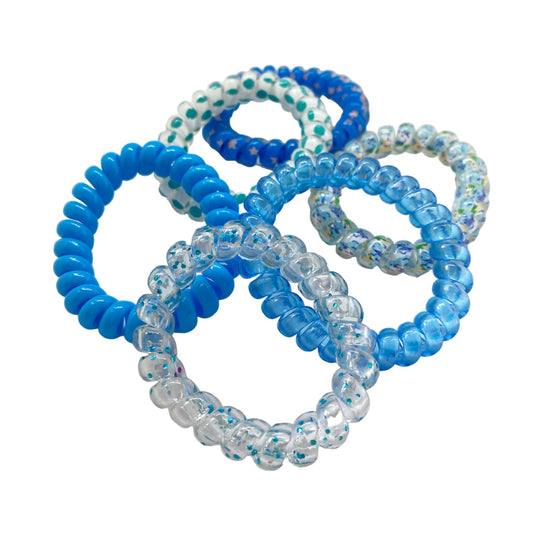 JELLY SPIRAL HAIR TIES 6PK