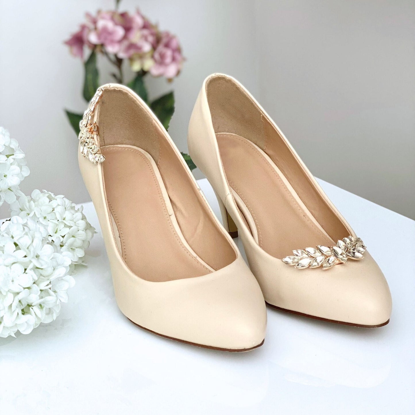 BRIDAL SHOE CLIPS GOLD