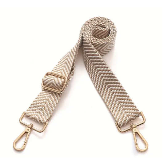 HANDBAG STRAP TAN CHEVRON 1.4M