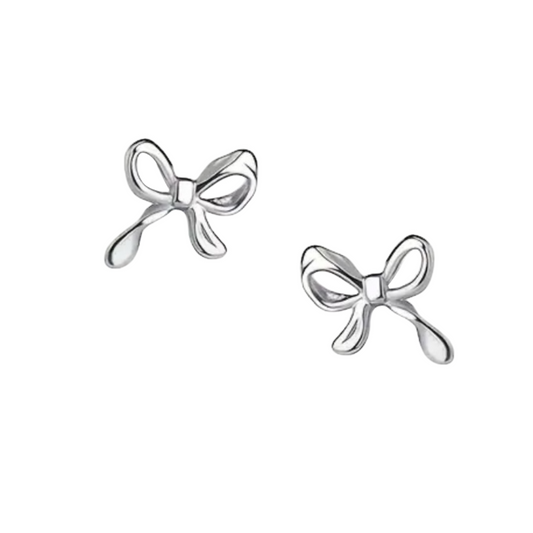 STERLING SILVER BOW EARRINGS