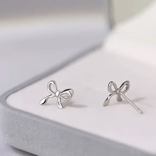 STERLING SILVER BOW EARRINGS