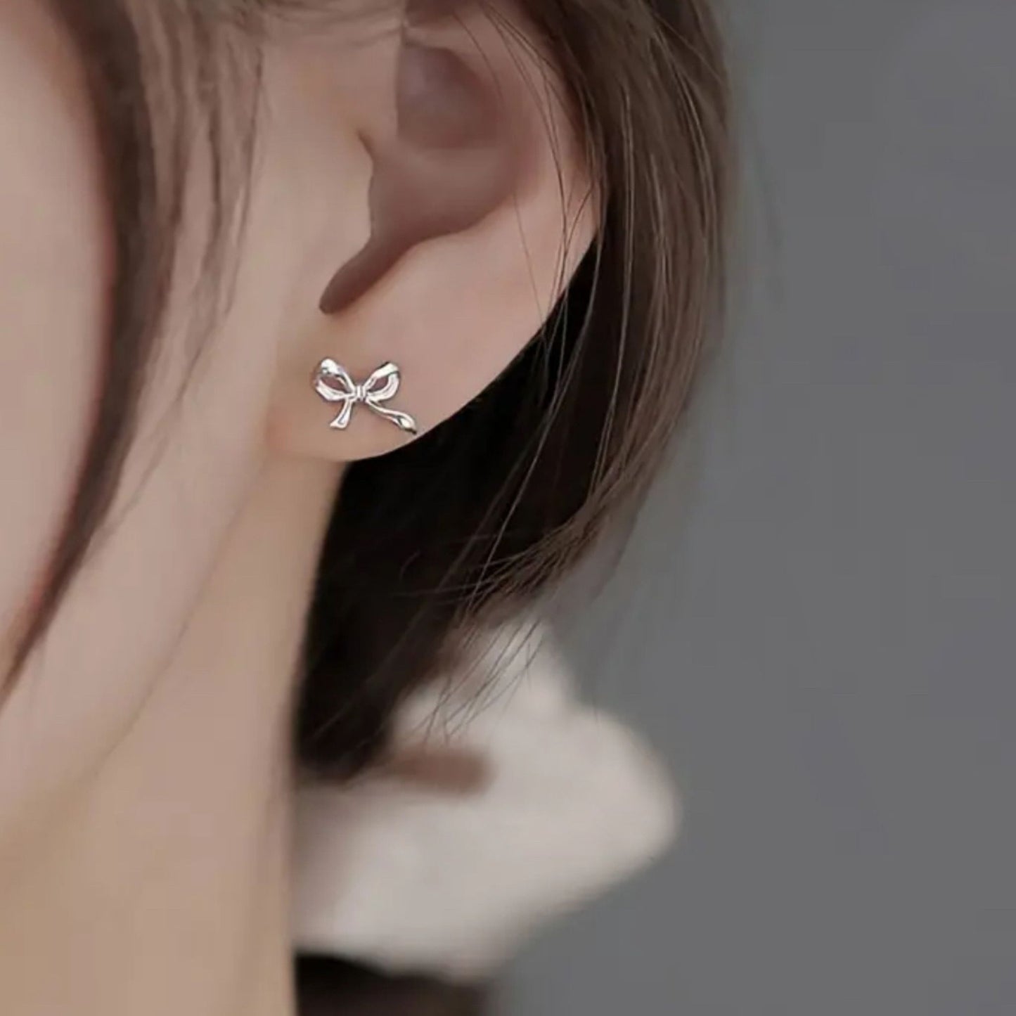 STERLING SILVER BOW EARRINGS