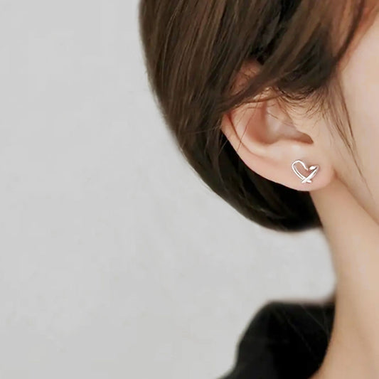 STERLING SILVER LOVE HEART EARRINGS