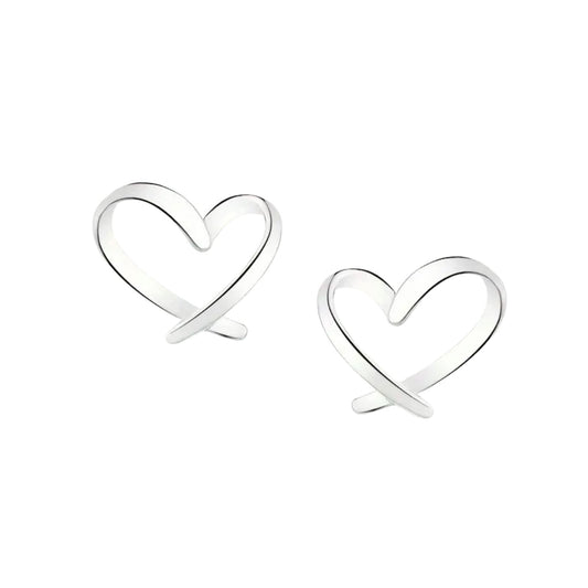 STERLING SILVER LOVE HEART EARRINGS