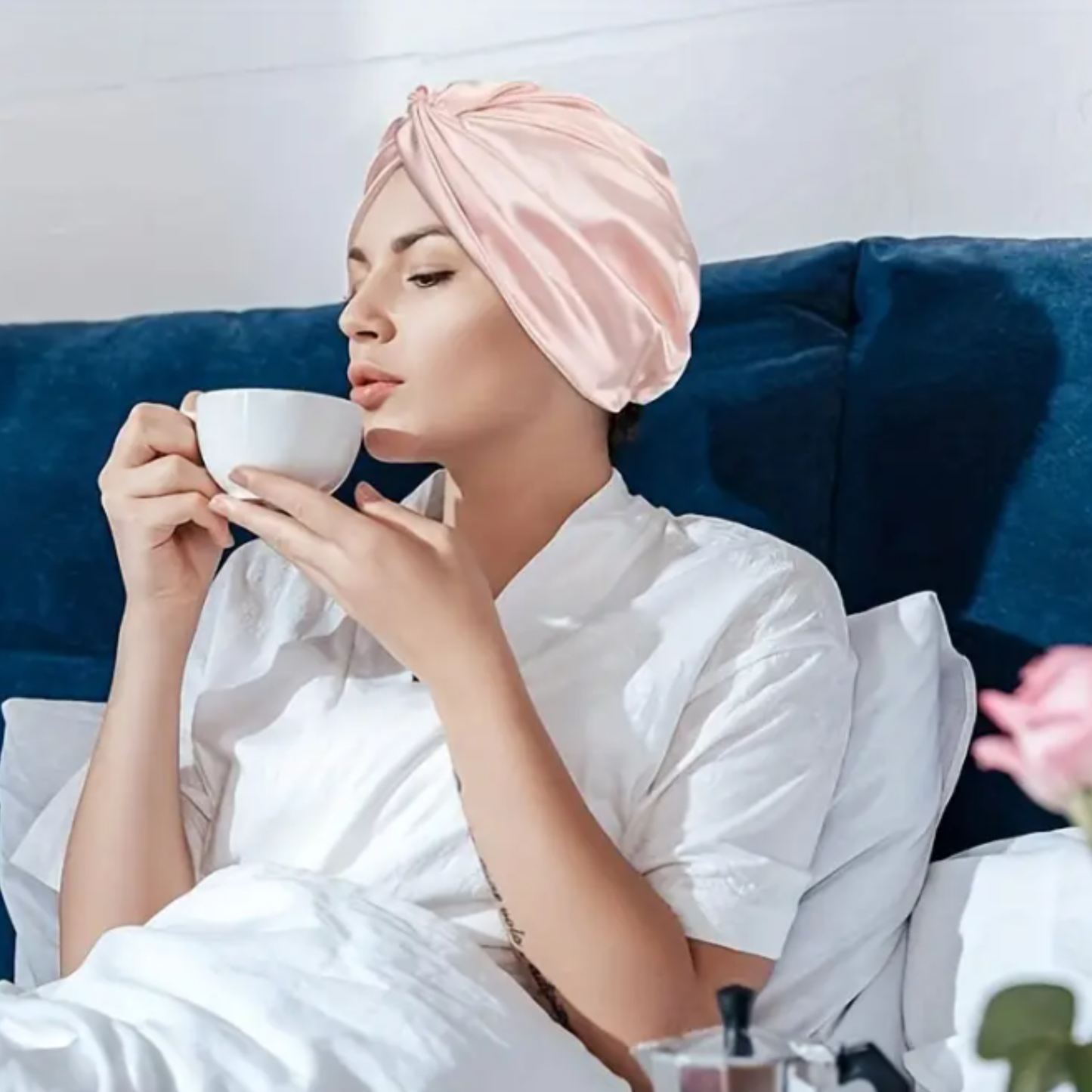 SATIN TURBAN CHEMO CAP