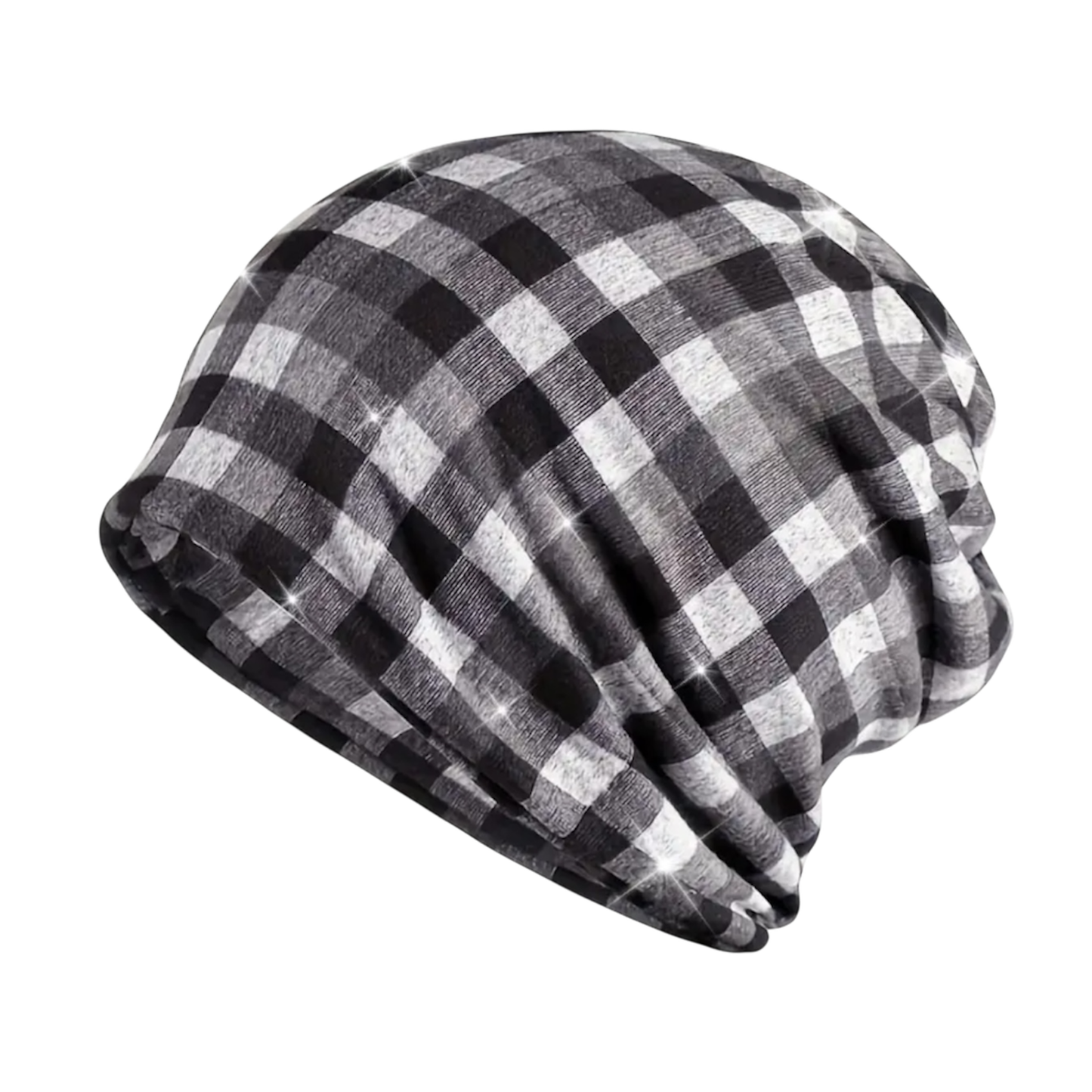 CHECKERED BEANIE CHEMO CAP