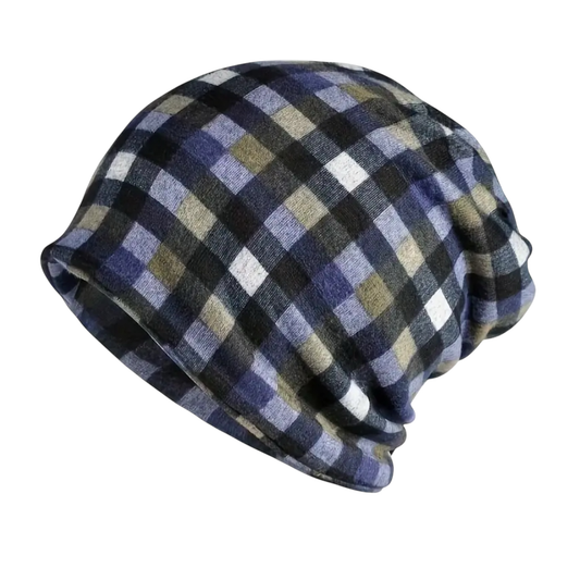CHECKERED BEANIE CHEMO CAP