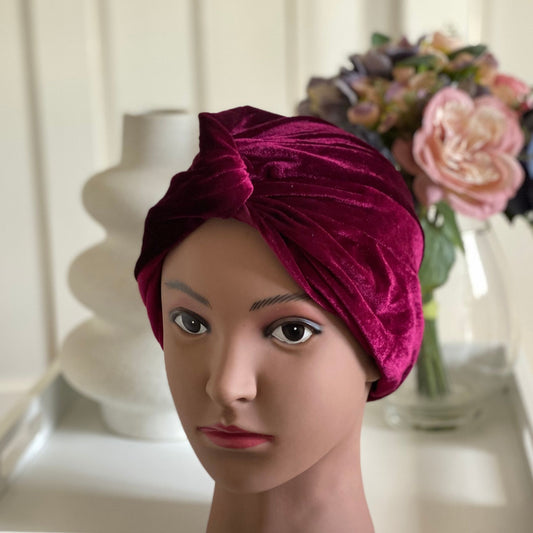 VELVET TURBAN HEAD COVERING