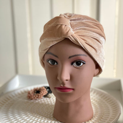 VELVET TURBAN HEAD COVERING