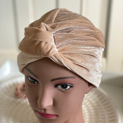 VELVET TURBAN HEAD COVERING