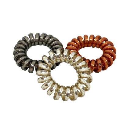 METALLIC SPIRAL HAIR TIES