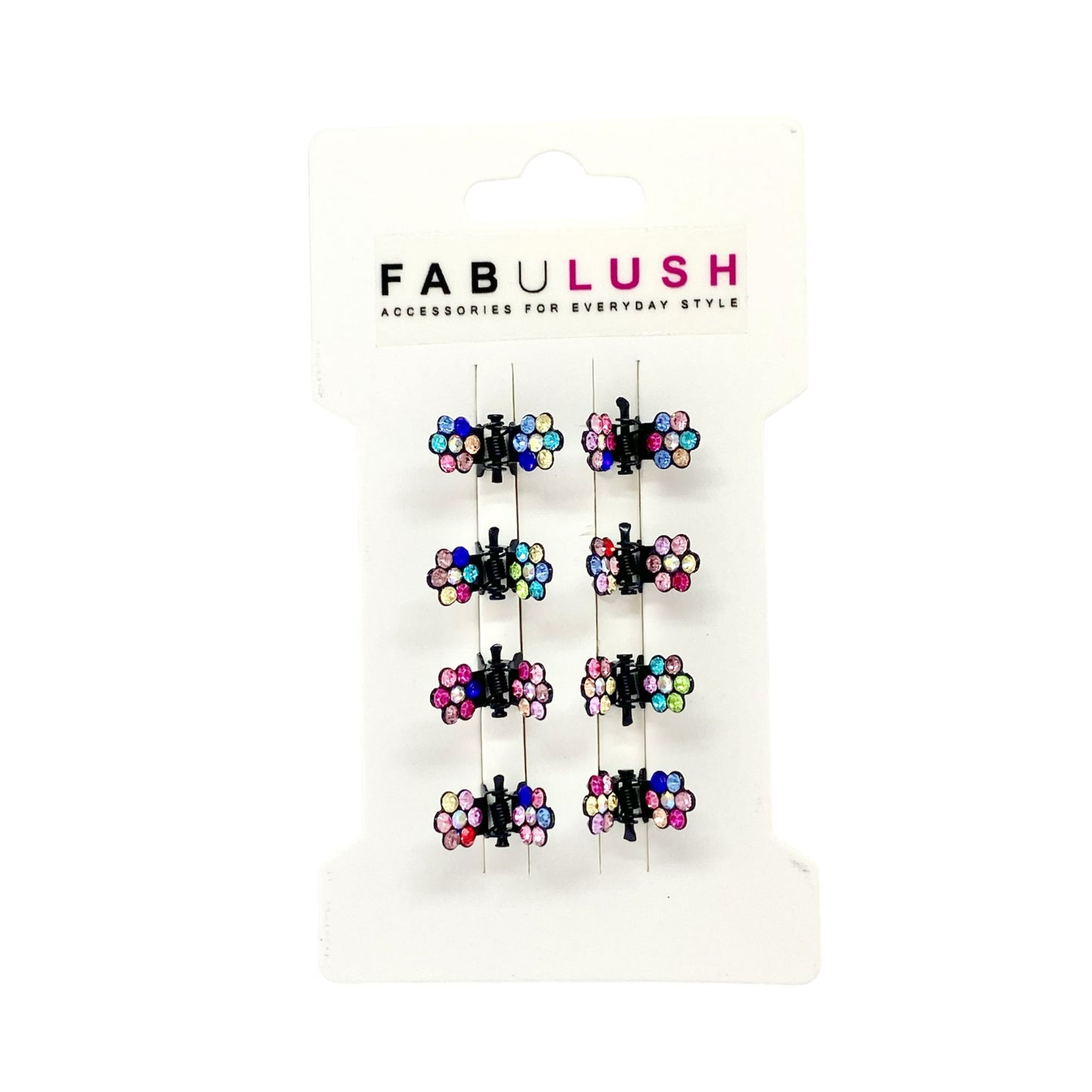 MINI RHINESTONE CLAW CLIPS 8PK