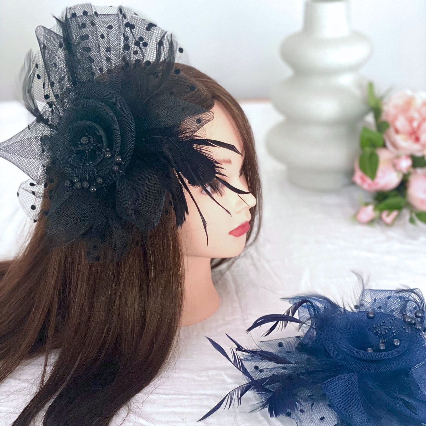 POLKA DOT VEIL FASCINATOR