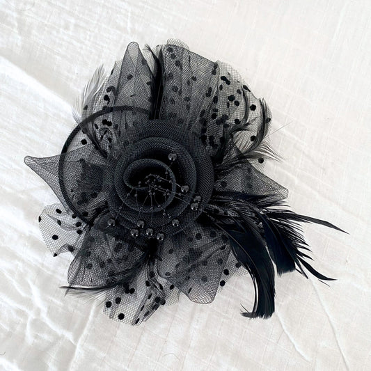 POLKA DOT VEIL FASCINATOR