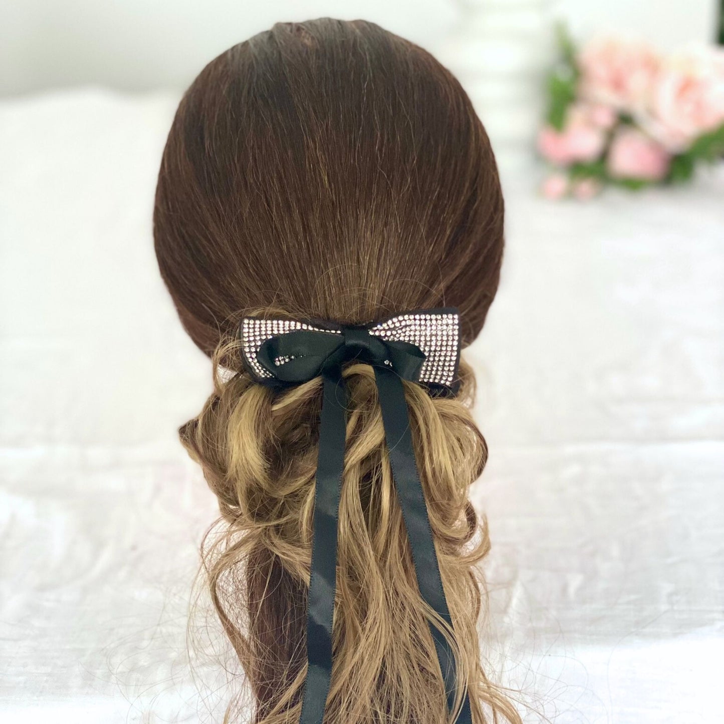 SCRUNCHIE RHINESTONE BOW