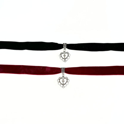 VELVET CHOKER WITH PENDANT