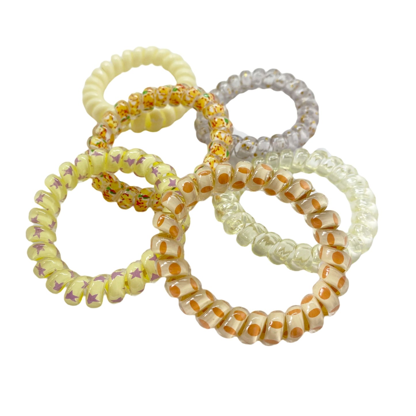 JELLY SPIRAL HAIR TIES 6PK