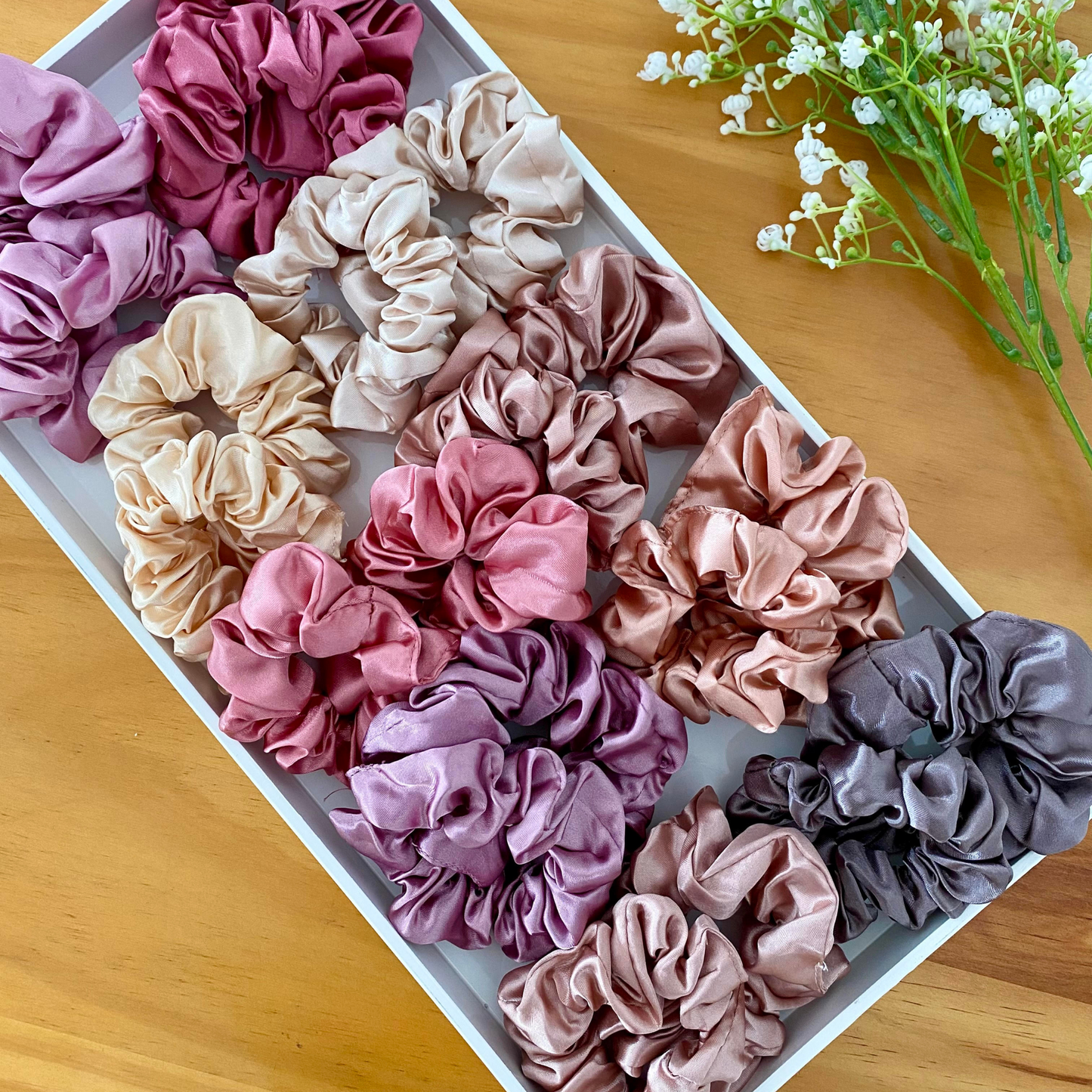 SATIN SCRUNCHIES 2PK