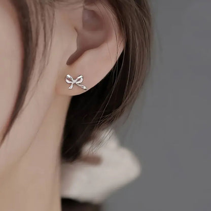STERLING SILVER BOW EARRINGS